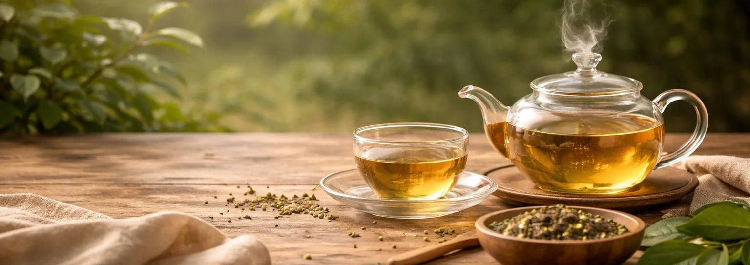 Hands holding a warm cup of tea during a calm slow-living moment at home