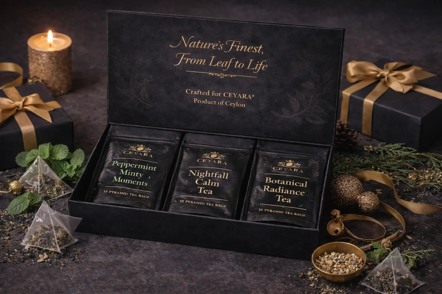Unboxing the CEYARA Balance Ritual luxury wellness tea gift set showcasing a premium gifting and reveal experience