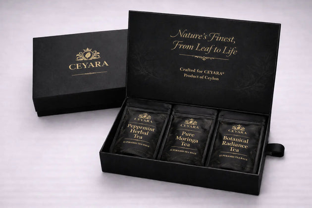 CEYARA The Balance Ritual luxury tea gift box with calming herbal tea collection