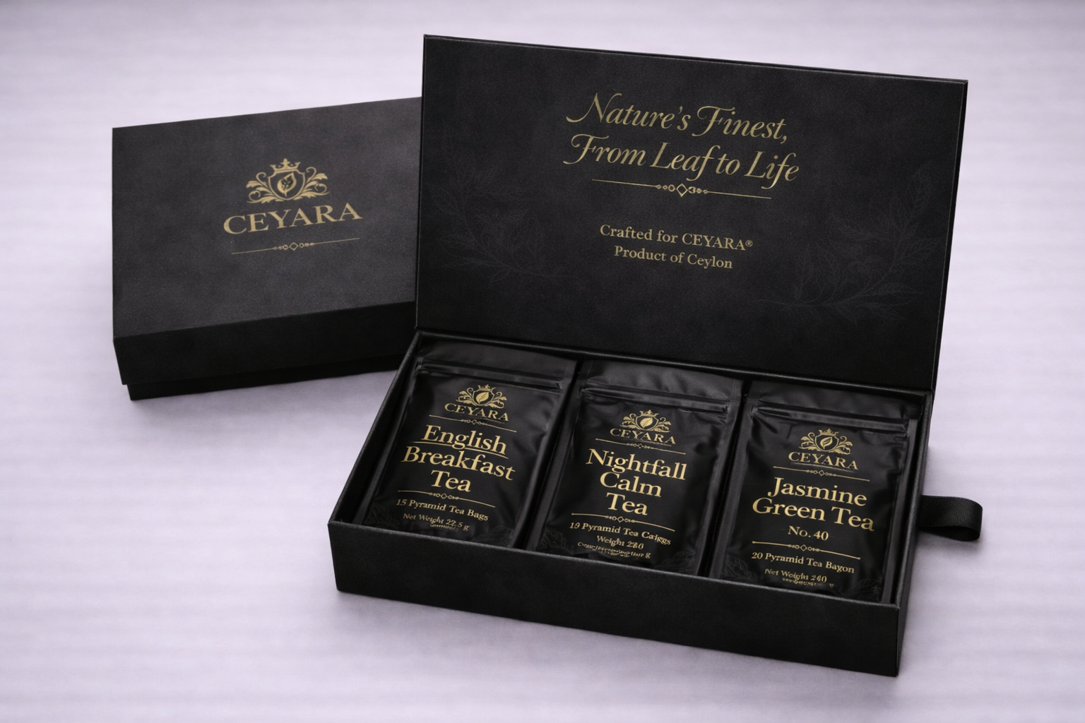 CEYARA The Dawn to Dusk Ritual luxury tea gift box with premium wellness tea blends
