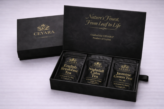 CEYARA The Dawn to Dusk Ritual luxury tea gift box with premium wellness tea blends