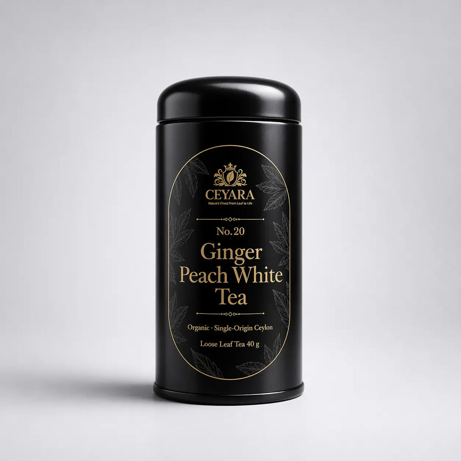 CEYARA White tea with ginger and peach in loose leaf tin