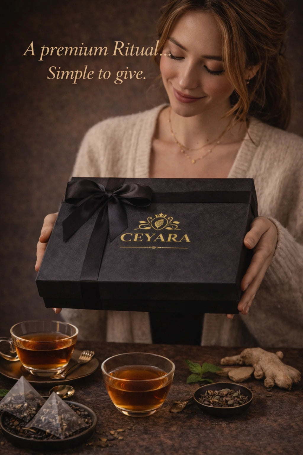 Ceyara Signature Ritual luxury tea gift box with premium Sri Lankan teas.