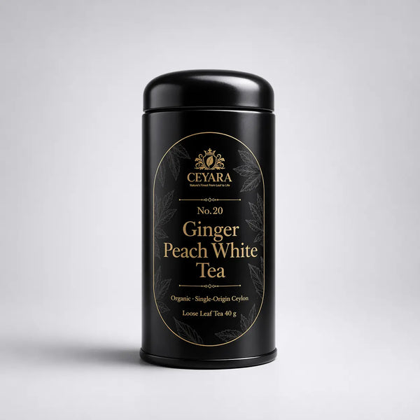 CEYARA White tea with ginger and peach in loose leaf tin