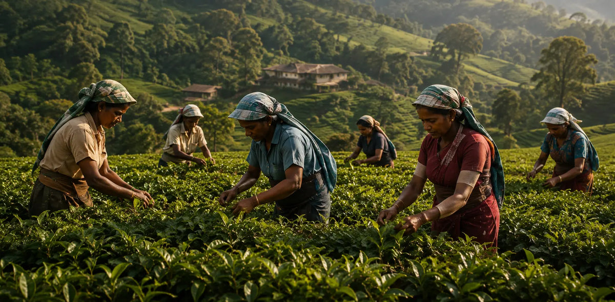 Tea workers harvesting leaves responsibly