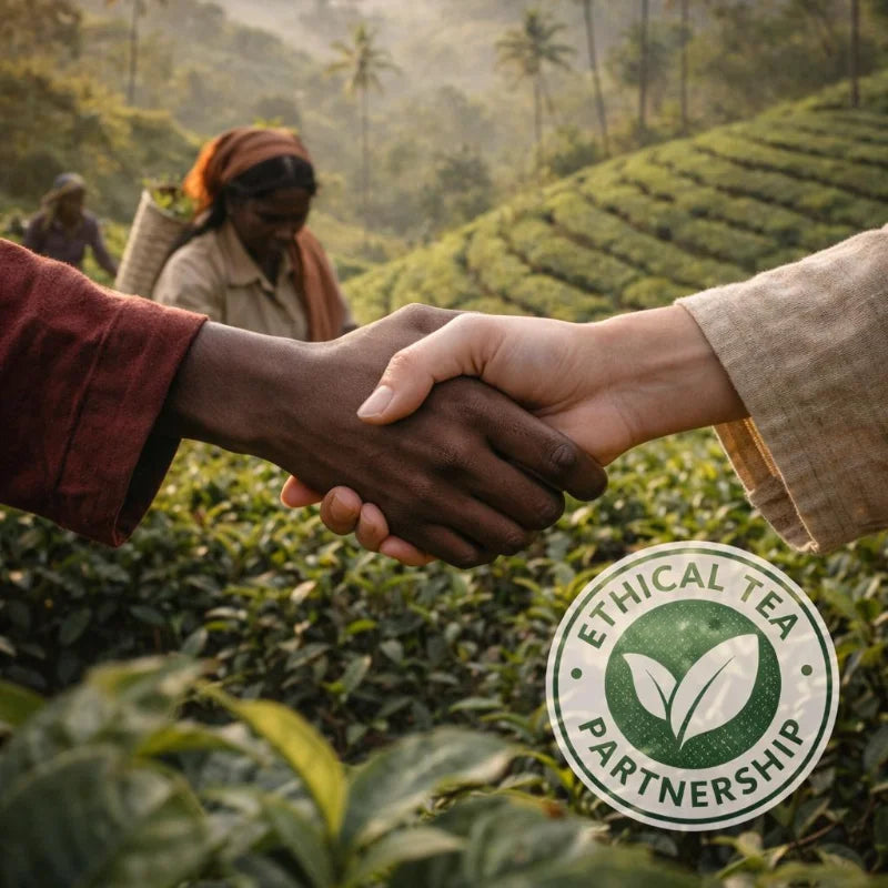 Sustainably sourced tea leaves prepared through ethical and responsible farming practices